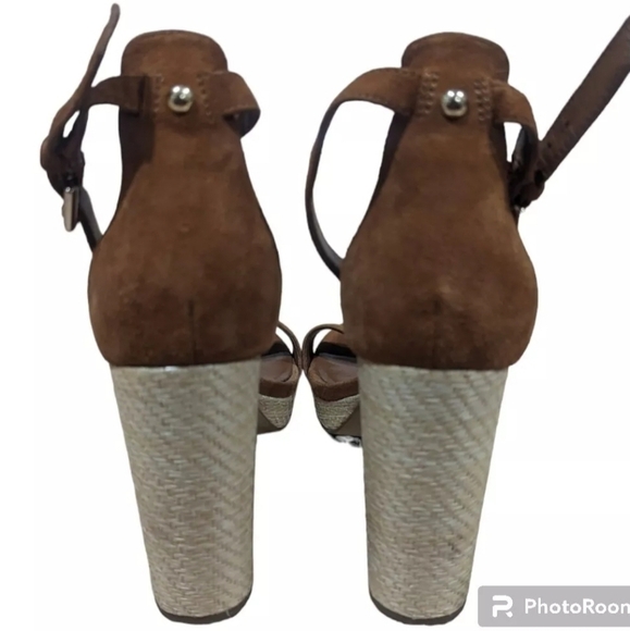 Nine West Leather Camel Espadrille Sandals 7M - Picture 4 of 8